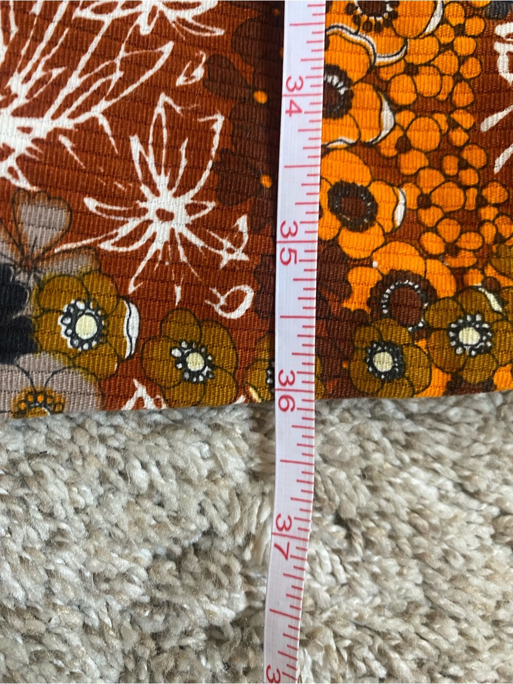 70s Vintage Floral Button-Front Women’s Dress, Brown & Orange, Small - Picture 15 of 16
